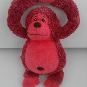 Its All Greek To Me Pink Plush Monkey Animal Belly Button Soft Kids Toy Rare